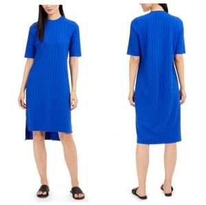 NWT Eileen Fisher Royal Blue Ribbed Shirt Dress
